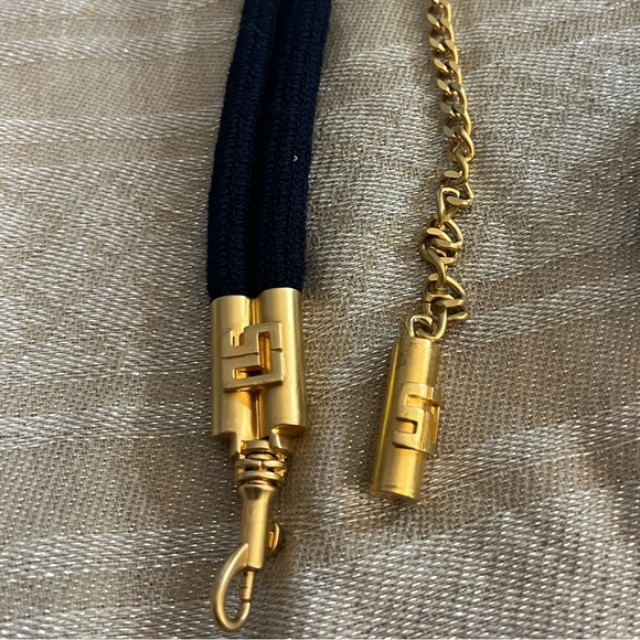 St. John Navy Rope & Gold Logo Chain Belt - 42” - Picture 2 of 5